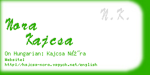 nora kajcsa business card